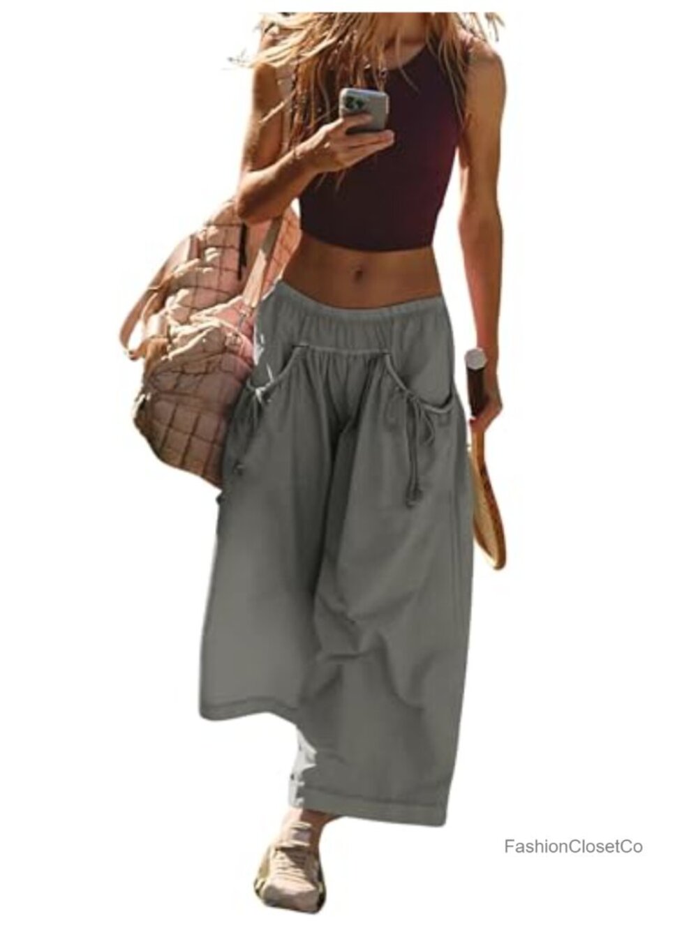Wide Leg Pants High Waisted Comfy Lounge Pants with Pockets